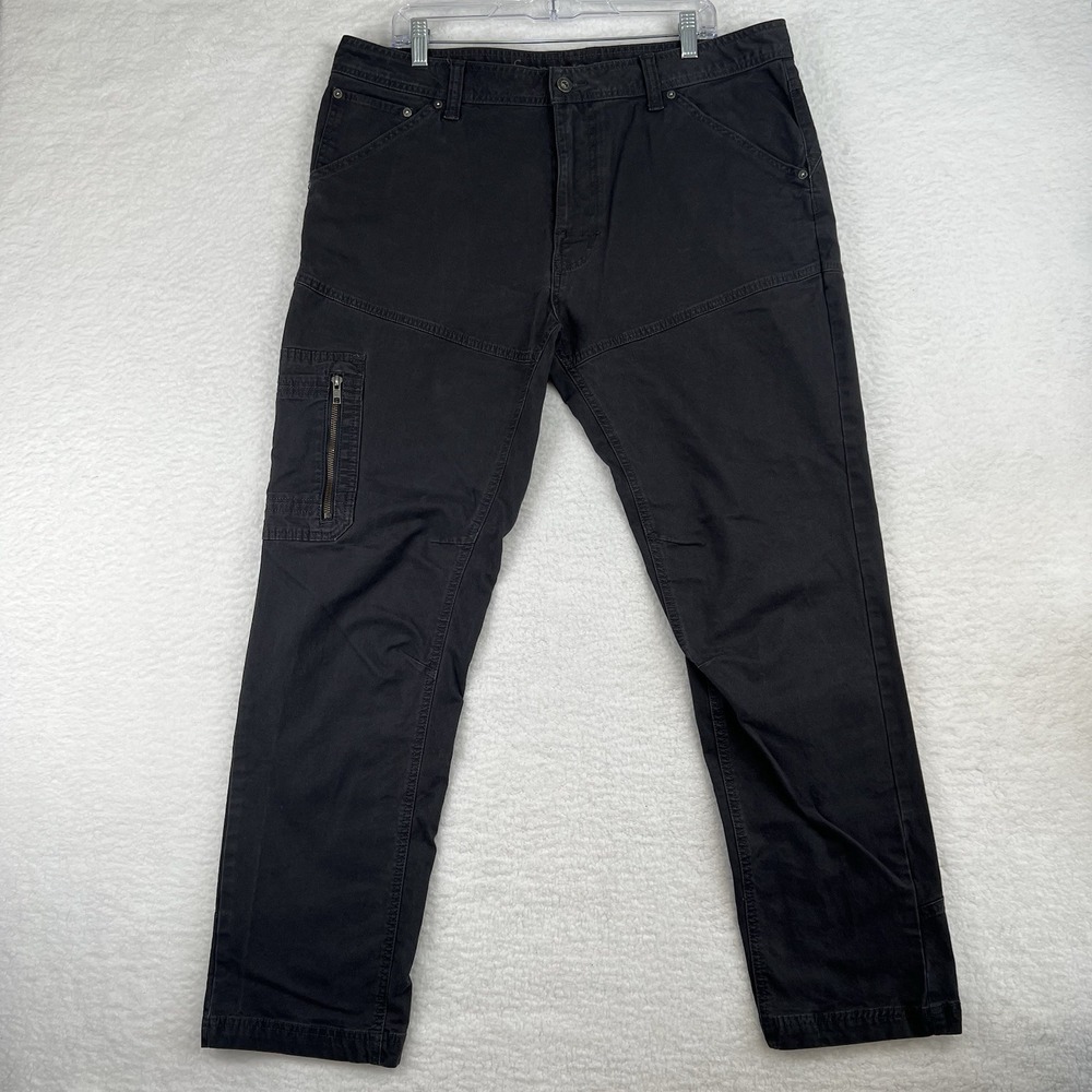 prAna Breathe Slim Fit Mens 38x32 Gray Stretch Straight Leg Hiking Outdoor Pants